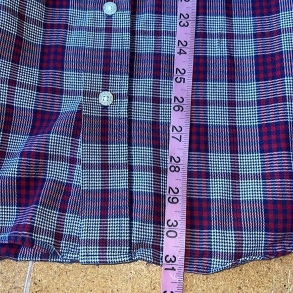 Cinch Mens Long Sleeve Plaid Button-Down Shirt Cotton Red/Blue Size Medium - Picture 7 of 10